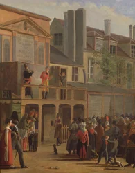 Straattheateroptreden van Bobeche en Galimafre, c.1820